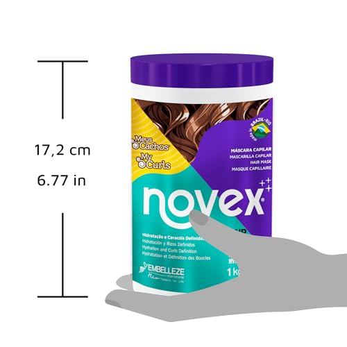 Novex Mascarilla Capilar My Curls con Extractos de Frutas Nutritivos y Aceites Hidratantes para Hidratación y Definición de Rizos, Adecuada para todas las Texturas de Cabello Rizado 1kg - imagen 4