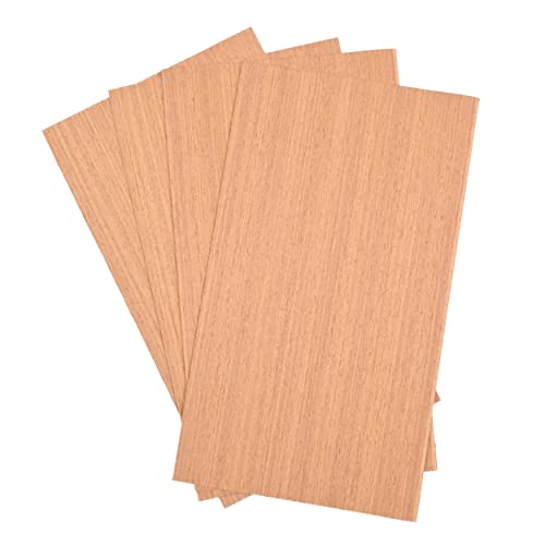 Madera de Tangánica, 1,5 mm x 4 hojas | chapa de madera | volumen 0,45 m² | Utilizado para: muebles, modelismo, trabajos de reparación, restauración, bricolaje y artesanía.