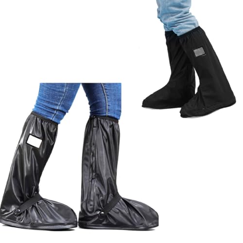1 par de fundas impermeables para calzado al aire libre, gruesas y reutilizables, para actividades al aire libre, talla XL, color negro miniatura 7