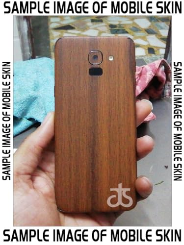 Image of AtOdds - Full Body Back Screen Guard Protector Film - Wooden Textured Lamination Wrap Skin Sticker Compatible with REDMI 12 (5G) | Scratchproof Matte Finish (Design - Ebony Wood)