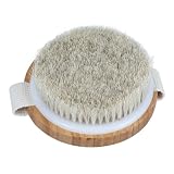 UTHCLO Spazzola per Corpo e Cura della Pelle Secca Beige in Bambù con Funzione Esfoliante e Stimolante, per Massaggi Anticellulite