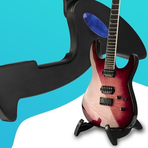 Huvqianu Pojedynczy uchwyt na gitarę, stojak na gitarę akustyczną, stojak na gitarę elektryczną, stojak na gitarę basową, składany stojak na gitarę pojedynczą do gitar akustycznych, elektrycznych,