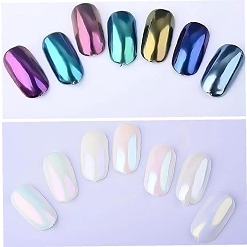 Zonster 1pc Shell Powder Metallic Glitters Nails Kunst-Maniküre-Pigment Ultra Smooth Nail Dust (1g, Wein-Rot) – Bild 4