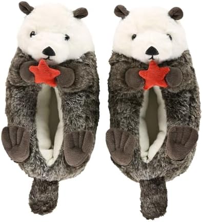 Lazy One Animal Critter Slippers for Kids and Adults, Cute and Cozy Otter Slippers
