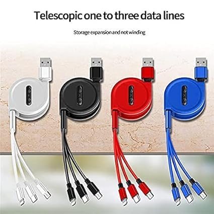 Image of Original Premium 3 in 1 Cable - Fast Charging and Sync for All Devices - Universal Compatibility - Durable Nylon Braided Cord (Premium Cable Random Colour)(APR148)