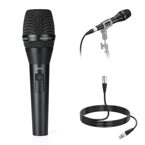 Image of NEEWER DM01 Cardioid Dynamic Microphone with XLR Cable for Podcast Singing PC Gaming Streaming Studio Vocals, Speeches, Live Performances, 600Ω + /- 30% Impedance, 100Hz-10KHz Frequency Range