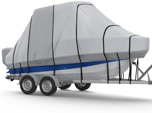 Budge 600 Denier Boat Cover Für Hard Top/T-Top Boote 24'-26' – Grau, Wasserdicht & UV-geschützt