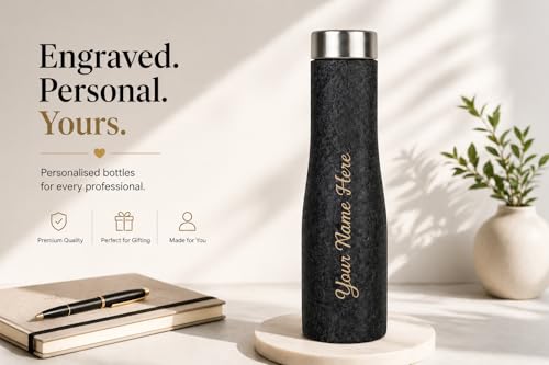 Image of Fitness Mantra Name Customisation 1 Litre Water Bottle | Personalised Bottle with Custom Name Engraving | BPA Free, Leakproof | Ideal for Gym, School & Gifting| Hexa|
