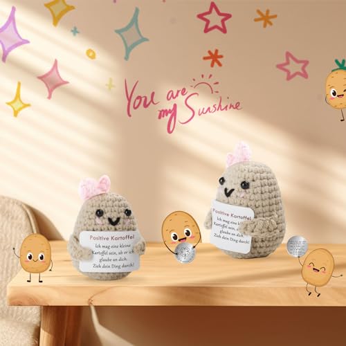 SALOVEN ocket Hug Positive Kartoffel,Kartoffel Glücksbringer mit positiver Energie und kreativem Design,Abschied & Gute Besserung Mutmacher Geschenk