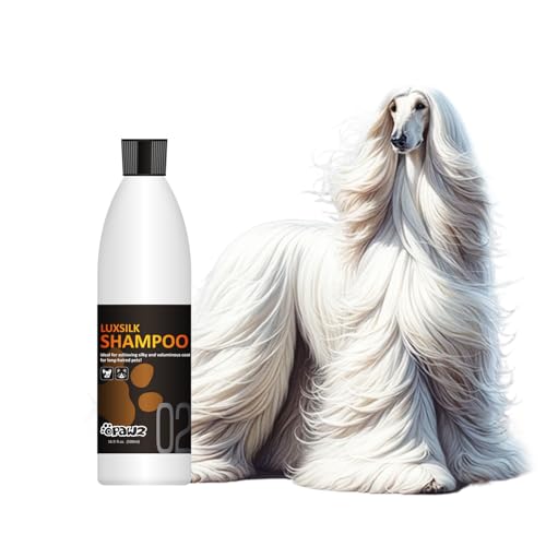 OPAWZ 02 LuxSilk Dog Shampoo, 2- in-1 Dog Shampoo and Conditioner, Reduces Shedding, Dematting, Deshedding, Removes Undercoat, for Long Haired, Silky Coat Dogs and Cats, 16.9 fl.oz/ 500ml