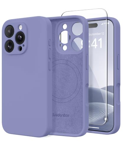 Image of Magnetic for iPhone 16 Pro Max Case Silicone Lavender Gray