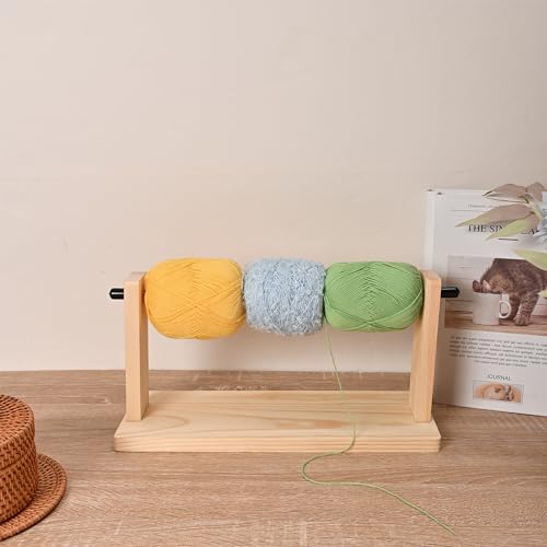 Donmills Wooden Crochet Yarn Holder, Single Revolving Yarn Storage for Crochet Yarn Ball Knitting & Crochet Supplies - Image 4