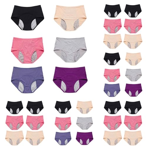Genérico Bragas Mujer Algodón Elástico Pack de 6 Bragas Mujer Algodon Cintura Alta Ropa Interior Cómodas y Suaves Grand Talla (01Gris, L)