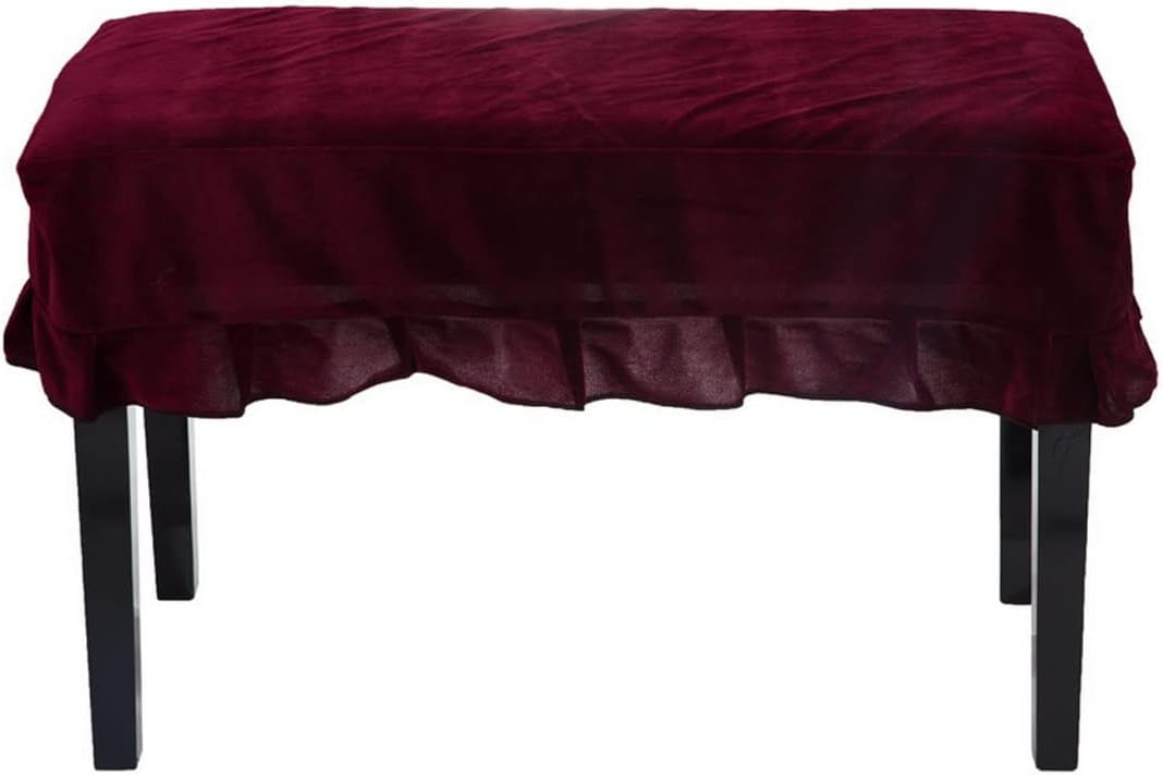 Universal Piano Stool Chair Bench Dust Protective Cover for Piano Dual Seat Bench (Deep Red)