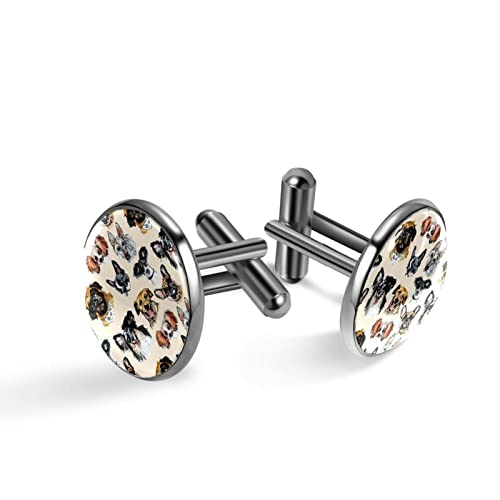 Juego de gemelos para hombre, para boda, negocios, Dogsofshillington-Tablet, 20mm*20mm, Acero...