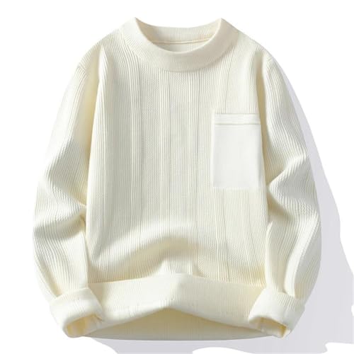 Men's Solid Color Crewneck Pullover Slim Fit Warm Knitted Sweater Winter Casual Warm Top2
