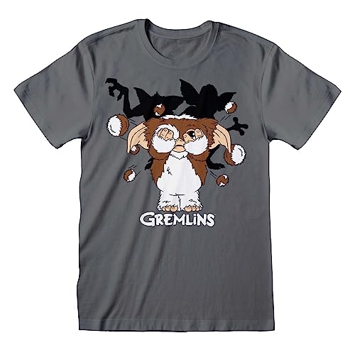 Image of Gremlins Fur Balls Men T-Shirt Grey M, 100% Cotton, Regular