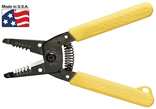 Image of IDEAL Electrical 45-120 T-5 T-Stripper - 10-20 AWG, Yellow Wire Stripper with Looping Holes, Plier Nose, Spring Loaded Automatic Opening (Pack of 2)