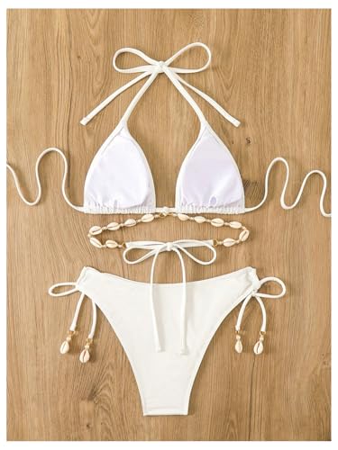 Women's Triangle Bikini Sets Cheeky Y2K Halter 2 Piece Bikini Swimsuits Boho String Bathing Suit2