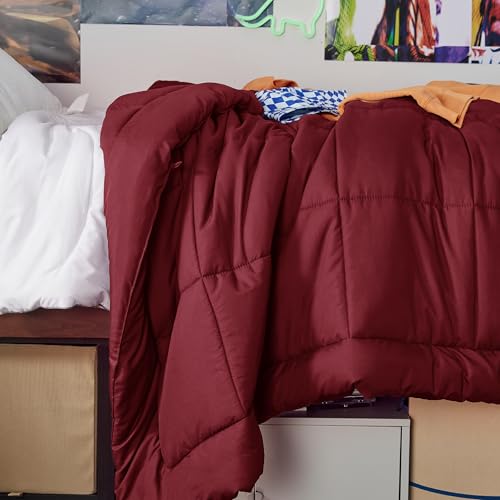 Image of Bedsure Comforter Duvet Insert - Quilted Comforters Twin XL Size, All Season Duvet, GentleSoft Down Alternative Bedding Blanket, with 8 Tabs, Gifts for Women /Men,Dark Red, Twin XL 92 x 68 Inches