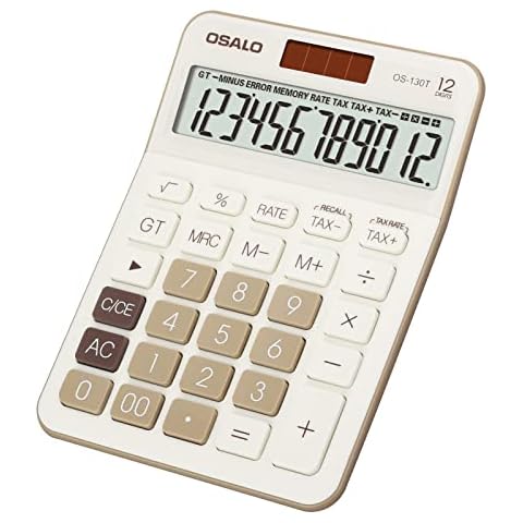 Pendancy 12 Digit Office Calculator Desktop with Tax+/- for Advanced Tax Calculation, Large LCD Display Big Buttons, Dual Power Durable Portable Design, for Financial Accounting Business Use Cover