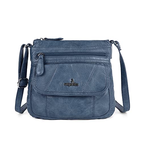 Image of Angelkiss Small Womens Crossbody Bag Leather Shoulder Purse for Women Hobo Bag with Adjustable Shoulder Strap