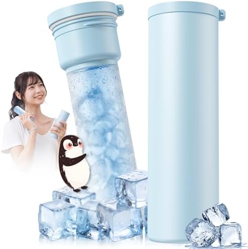 （21:30時点） 氷嚢 魔法瓶構造 氷のう 【-5℃凍結保冷ジェル】熱中症対策 グッズ 暑さ対策 グッズ 首 冷やす 150ml大容量 ミニアイスパック 水筒型 冷却グッズ 結露なし 持ち運び可能 水漏れ防止 ひんやり 繰り返し利用 スポーツ 野球 サッカー ゴルフ スポーツ全般 スポーツ観戦 日常生活 氷枕 アイシング アウトドア （ブルー）