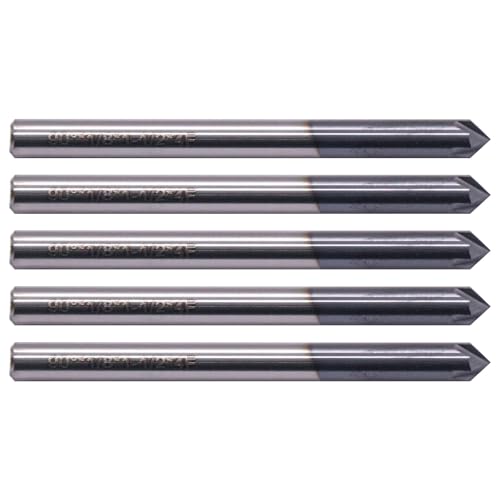 Image of 5Pcs 1 /8 inch 4 Flute 90 Solid Carbide Chamfer End Mills - AlTiN Coated | Single End, 90 Chamfer Angle End Mill, 1 /8 inch Cutting Diameter, 1 /8 inch Shank Diameter, 1-1 /2 inch Overall Length