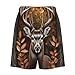 PUYWTIY Fashion Pajama Shorts for Men, Soft Lightweight Lounge Pj Shorts Elastic Waistband Sleep Bottoms Fall Leaves Hunting Camo Tree Deer Loungewear (M)