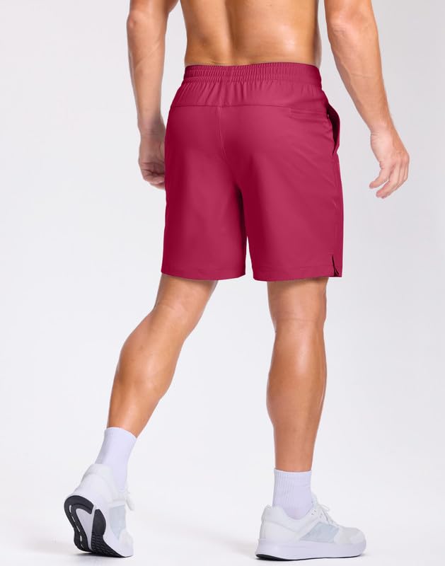 Image of GGJ Men's Lightweight Athletic Shorts with 2 Zipper Pockets 7 inch /9 inch /5 inch Gym Workout Running Quick Dry Tennis Shorts for Men