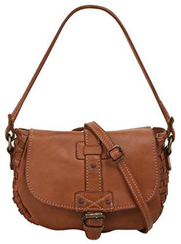 Cluty Umhängetasche echt Leder Damen | Made in Italy | Crossbag mit Flechtoptik | Handtasche mit Zierschnalle | 2in1 Damentasche | 020892