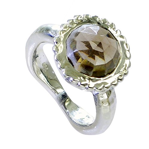 Bague en quartz fumé le cadeau de Noël idéal en argent sterling de taille H à Z