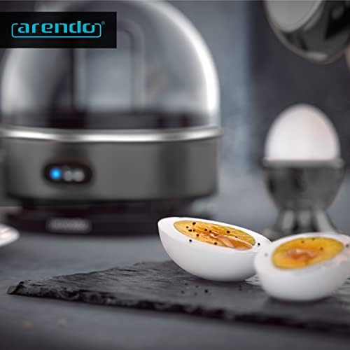 Bild 3 - Arendo Sevencook Eierkocher 400 W – Edelstahl Design - 1-7 Eier - Egg Cooker - EIN/AUS-Schalter – 3 Härtegrade wählbar - Warmhaltefunktion - Signalton - BPA-frei | cool grey
