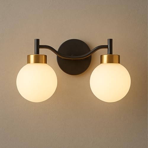 Image of SINOMAN Wall Light for Living Room Modern /Wall Lamps for Bedroom /for Living Room /Wall Lights for Home Decoration /Bedside Wall lamp (Doom Glass Double, with Bulb)