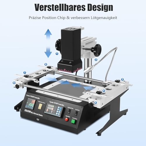 Charocean IR6500 Soldeerstation, BGA desoldeerstation, rework station, infrarood rework station, verwarming, infrarood desoldeerstation, rework station voor notebook, computer, moederborden enz - Afbeelding 4