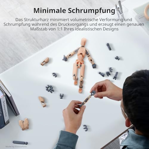 ANYCUBIC 14K Texture Resin, UV 405nm Hochpräzises 3D Drucker Resin, Mattes Finish, Geruchsarm, Leicht zu reinigen, Geeignet für verschiedene Miniaturszenen, Grau 1000g