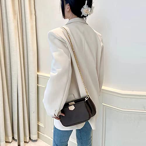 Image of jiesinlov Long Purse Chain Strap mini CrossBody Handbag Gold thin Chains Shoulder Bag Strap Replacement,with Metal Buckles conversion kit for pochette (B 47.2in)