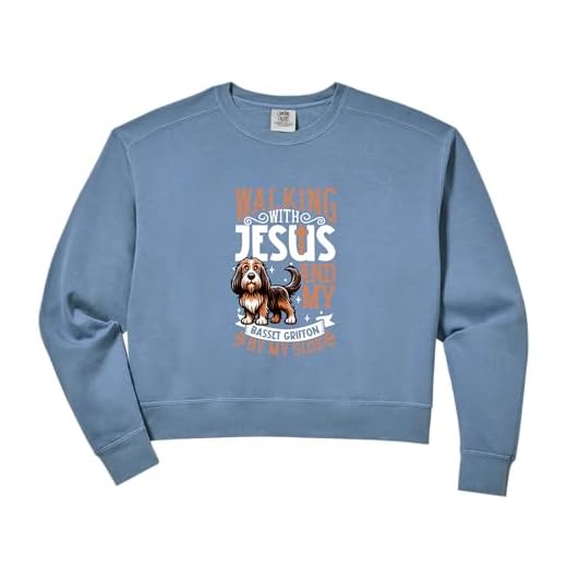 Womens Jesus and dog - Grand Basset Griffon Vendéen Comfort Colors Crop Sweatshirt