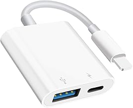 Azuxreza Lightning to USB Camera Adapter,USB Camera Adapter for iPhone iPad, USB Camera OTG Adapter for Card Reader, USB Flash Drive, U Disk, Keyboard, Mouse, Hubs, MIDI,Plug & Play