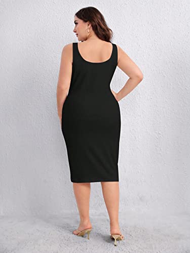 Image of KOTTY Women's Flowy Midi Round Neck Plus Size Dress