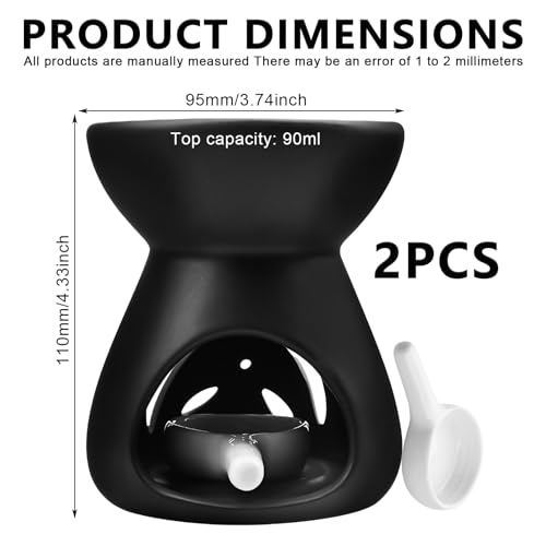 2pcs quemador de vela de cerámica, quemadores de aceite esencial, quemador de aceite con cuchara de vela, lámpara de perfume lámpara aromática difusor de aroma para dormitorio, oficina, hogar - imagen 2