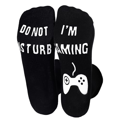 HYCLES Funny Socks Novelty Socks for Men Women -Do Not Disturb I'm Watching Football/Gaming/Retired, Cotton Non-Slip Calf Socks Football Lovers Gifts Dad Birthday Gifts Mens Gifts