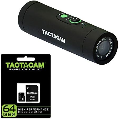 TACTACAM 5.0 Hunting Action Camera, Bow Package - Includes Bow Stabilizer, Rechargeable Battery, and 64GB microSD Card with Adapter