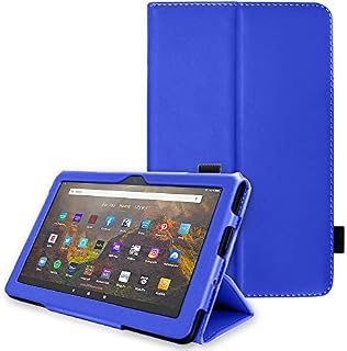 TECHGEAR Smart Case Designed For All New Amazon Fire HD 10" / HD 10" Plus (2021 / 11th Generation) Slim PU Leather Folio Smart Stand Case Cover with Hand Strap & Auto Wake / Sleep [Black]