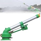 Farm Irrigation Sprinkler, 360° Turbine Vortex Rod Water Sprayer, with Replacement Nozzles, Range 27-68M, for Lawn and Garden Irrigation