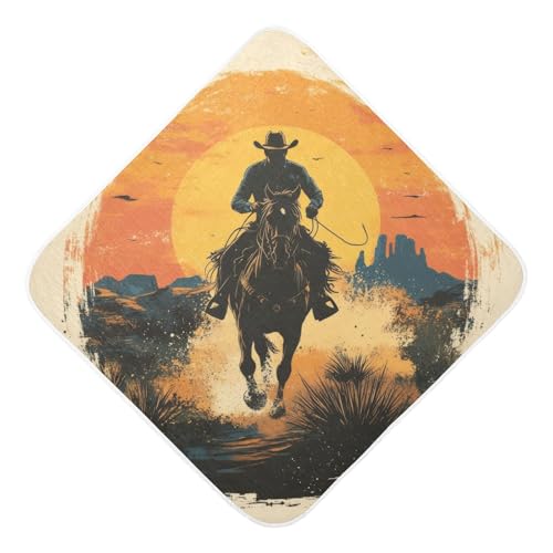 Msyxl Western Cowboy Hooded Towel - Ultra Soft & Absorbent Muslin Cotton Bath Towel for Babies, Toddlers, Newborn - Boys & Girls Essential 30