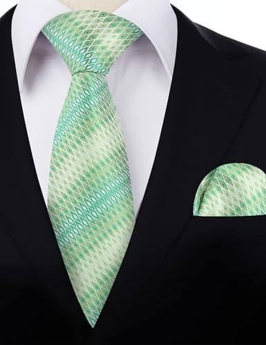 Image of Alizeal Mens 3.15'' Gradient Novelty Pattern Tie Set with Pocket Square Casual Color Tie Set