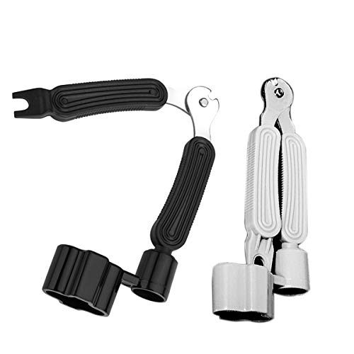 ZLYY 2PCS Guitar Clipper Pliers Rewinder Multifunctional String Picking Three-in-one Guitar Accessories String Changer Tool Set(Black, Gray)