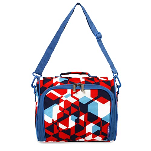 Image of J World Casey Womens Lunch Bag. Cute Insulated Lunch-Box for Teen Girls, Red Cubes