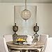 ALOADECOR 1-Light W12 in. Retro Antique Gold Globe Chandelier Small Crystal Vintage Cage-Style Shade Pendant Light for Kitchen Island Sphere Light Fixture for Bedoom